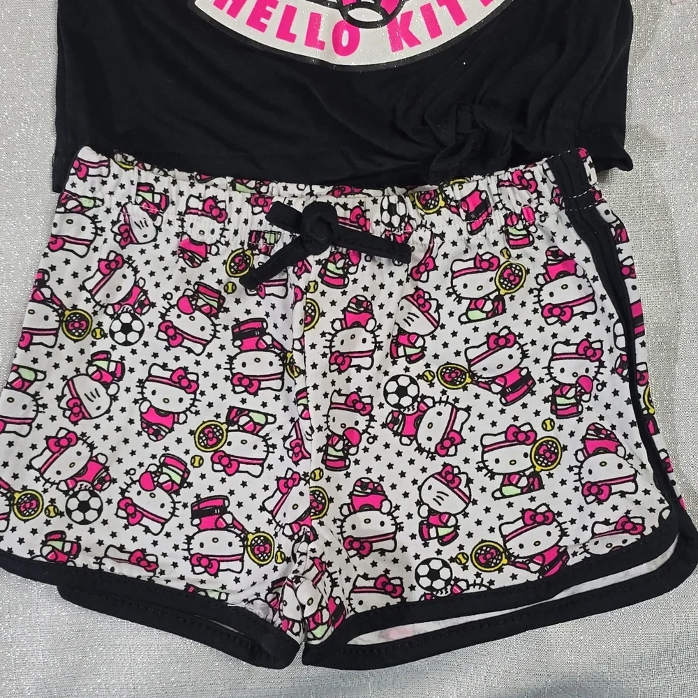 Hello Kitty Tank Top & Short Set - Black and Pink Size 12M